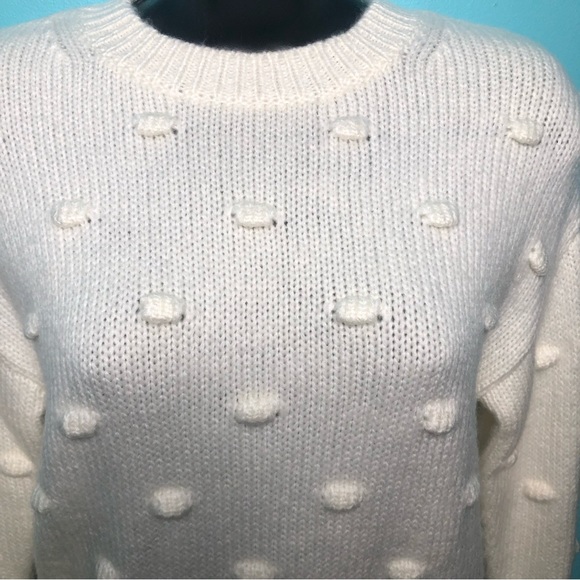 ⭐️NEW⭐️ Ann Taylor Cream/Off White Popcorn Stitched Pullover Sweater - Picture 4 of 13